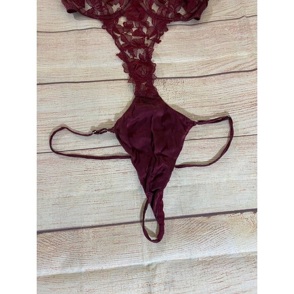 Fleur Du Mal Women's Rose Embroidery Luxury Body Suit - A1 - Picture 4 of 16